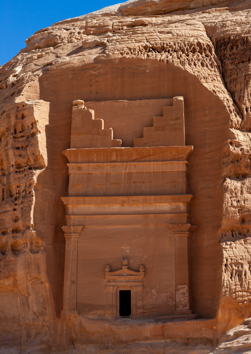 Nabataean tomb in madain saleh archaeologic site, Al Madinah Province, Al-Ula, Saudi Arabia