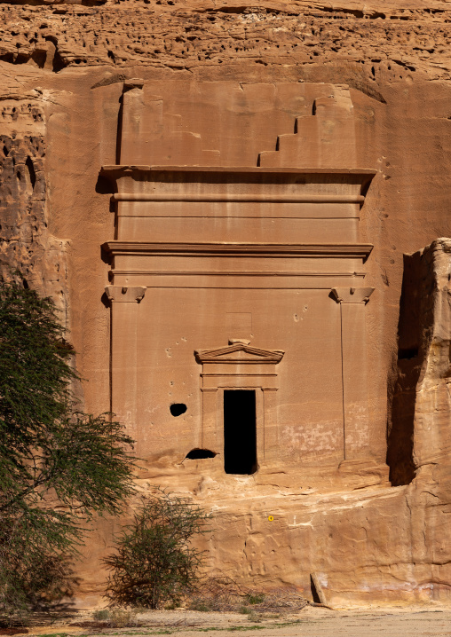 Nabataean tomb in madain saleh archaeologic site, Al Madinah Province, Al-Ula, Saudi Arabia