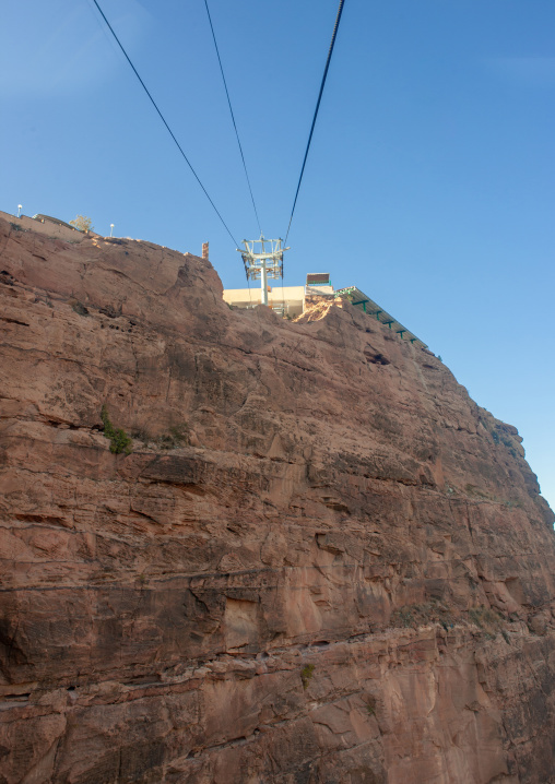 Cable car near landscape near rijal alma traditional village, Asir Province, Aseer, Saudi Arabia