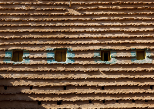 Traditional clay and silt homes in a village, Asir Province, Aseer, Saudi Arabia