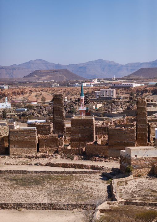 Traditional clay and silt homes in a village, Asir Province, Aseer, Saudi Arabia