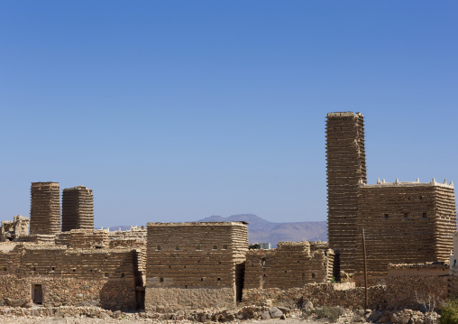 Traditional clay and silt homes in a village, Najran Province, Najran, Saudi Arabia