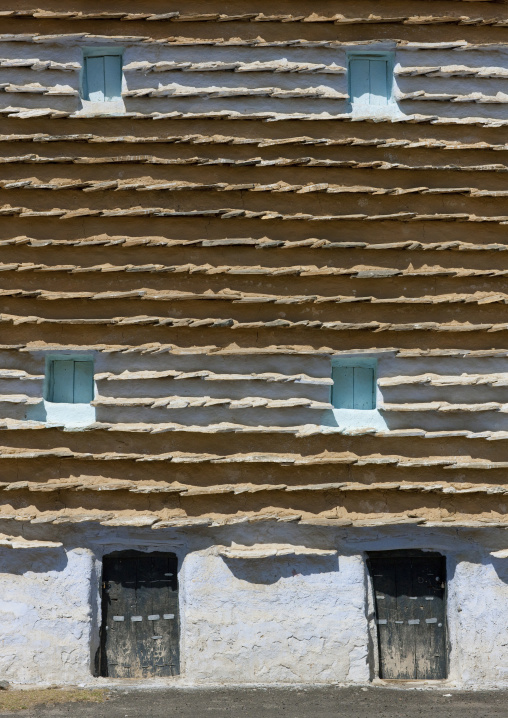 Traditional clay and silt homes in a village, Najran Province, Najran, Saudi Arabia