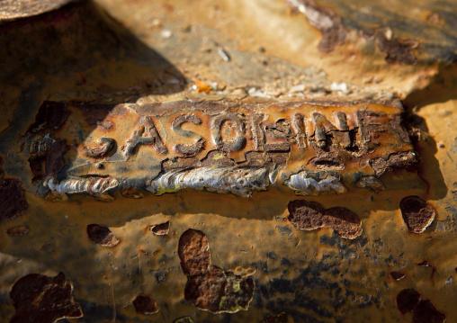 Gasoline Tank On A Wreck Of Russian Tank In Berbera Desert, Somaliland