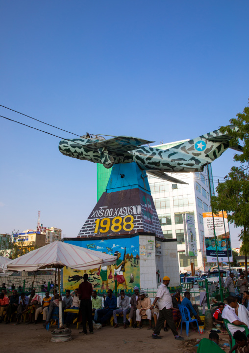 MIG monument commemorating somaliland's breakaway from the rest of Somalia during the 80s, Woqooyi Galbeed region, Hargeisa, Somaliland