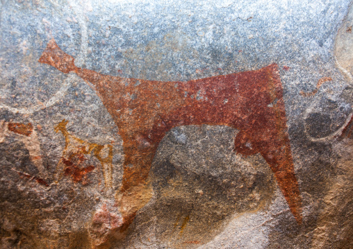 Laas geel rock art caves with paintings depicting cows, Woqooyi Galbeed region, Hargeisa, Somaliland