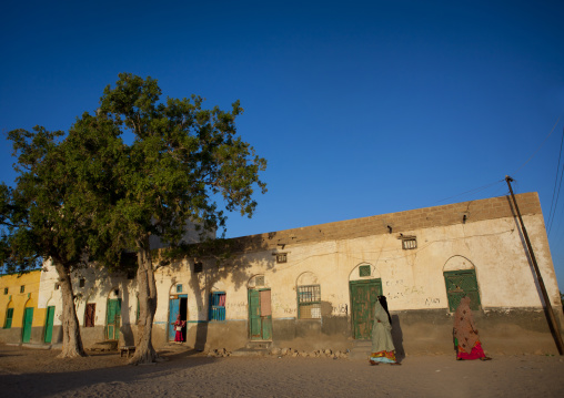 People Outside A Former Ottoman Empire House, Berbera Area, Somaliland