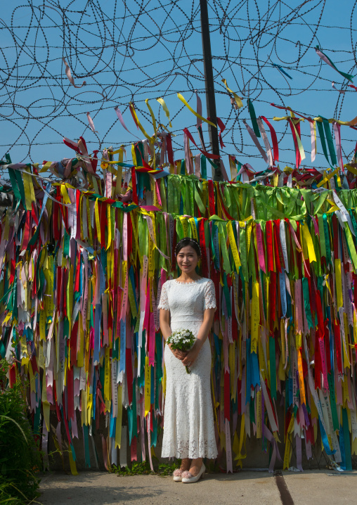 South korean woman called juyeon on the north and south korea border, Sudogwon, Paju, South korea