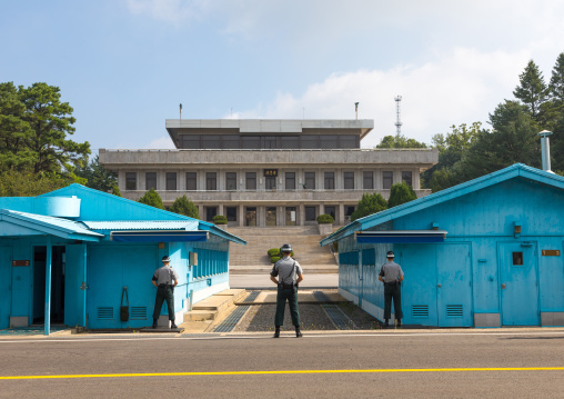 South Korean soldiers in the joint security area on the border between the two Koreas, North Hwanghae Province, Panmunjom, South Korea
