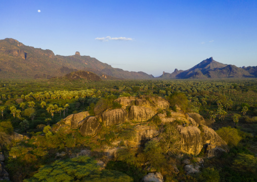 Oasis in front of the Boya mountains, Boya Mountains, Imatong, South Sudan