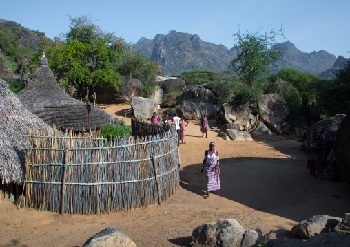 Women in a Larim tribe traditional village, Boya Mountains, Imatong, South Sudan