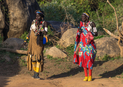 Larim tribe women dancing during a wedding celebration, Boya Mountains, Imatong, South Sudan