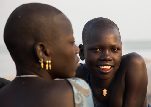Portrait of Mundari tribe young women, Central Equatoria, Terekeka, South Sudan