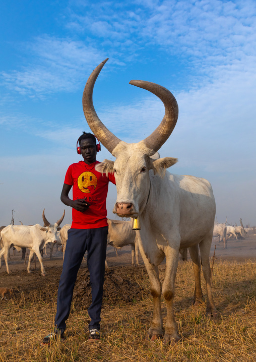Mundari tribe student in a cattle camp, Central Equatoria, Terekeka, South Sudan