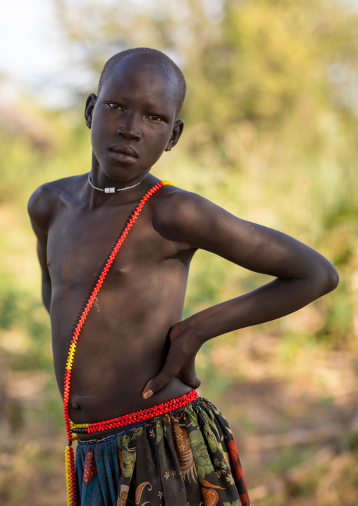 Portrait of a Mundari tribe girl, Central Equatoria, Terekeka, South Sudan