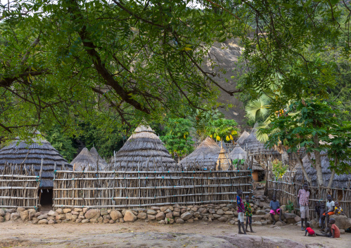 Lotuko tribe village with thatched houses, Central Equatoria, Illeu, South Sudan