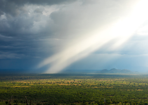 View from Lotuko tribe village on the plain, Central Equatoria, Illeu, South Sudan