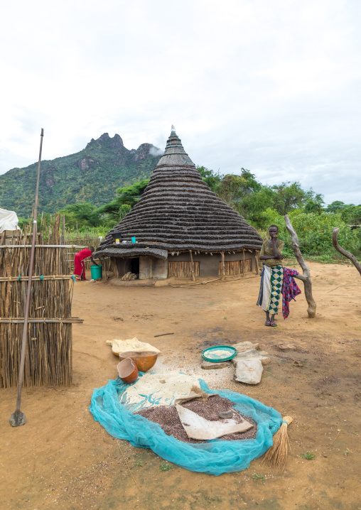 Larim tribe traditional village, Boya Mountains, Imatong, South Sudan