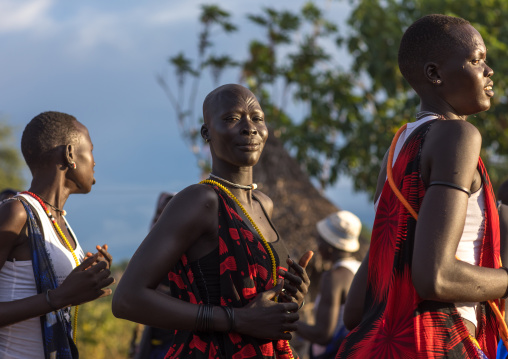 Mundari tribe women dancing during a wedding, Central Equatoria, Terekeka, South Sudan
