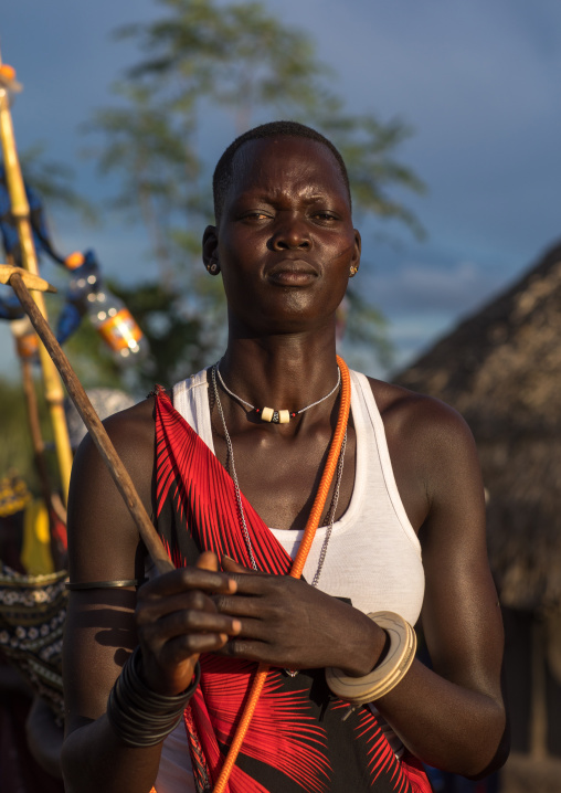 Mundari tribe woman celebrating a wedding, Central Equatoria, Terekeka, South Sudan