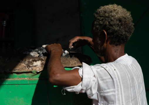 Meat cooked on heated stones, Kassala State, Kassala, Sudan