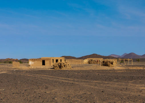 Bedouin village in Bayoda desert, Northern State, Bayuda desert, Sudan