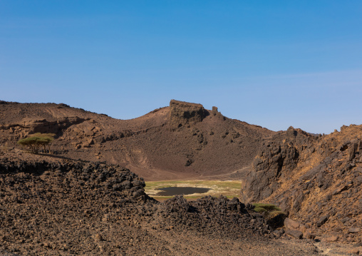 Atrun crater where nomads come to collect salt, Bayuda desert, Atrun, Sudan