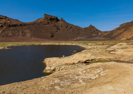 Atrun crater where nomads come to collect salt, Bayuda desert, Atrun, Sudan