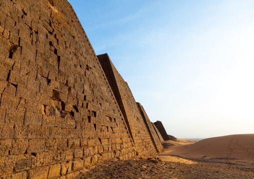 Pyramids of the kushite rulers at Meroe, Northern State, Meroe, Sudan