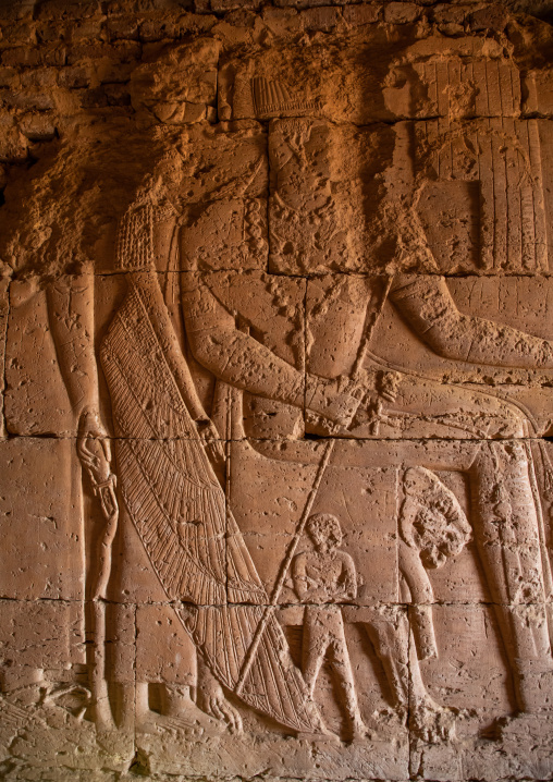 Relief inside a pyramid of the kushite rulers at Meroe, Northern State, Meroe, Sudan
