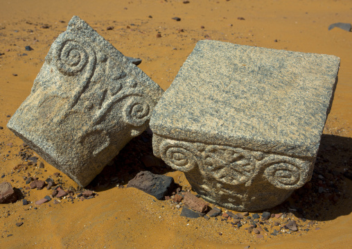 Sudan, Nubia, Old Dongola, ruins of the church of the granite columns