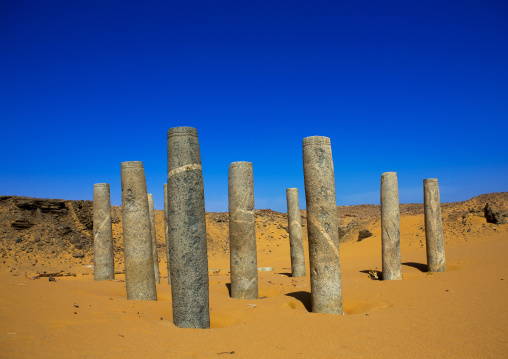 Sudan, Nubia, Old Dongola, ruins of the church of the granite columns