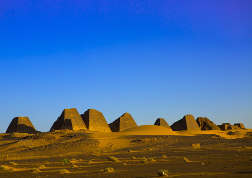 Sudan, Kush, Meroe, pyramids in royal cemetery