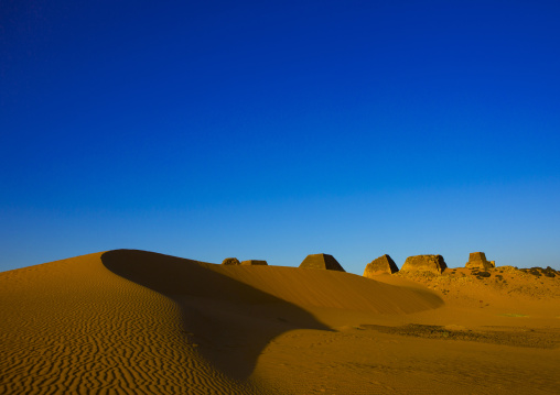 Sudan, Kush, Meroe, pyramids in royal cemetery