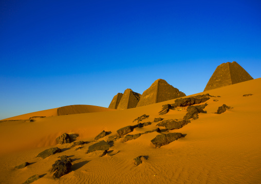 Sudan, Kush, Meroe, pyramids in royal cemetery