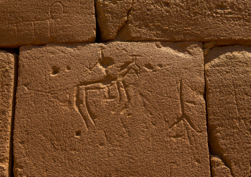 Sudan, Nubia, Naga, man on a camel carving, amun temple