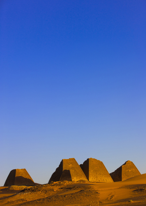 Sudan, Kush, Meroe, pyramids in royal cemetery