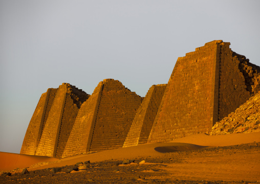 Sudan, Kush, Meroe, pyramids in royal cemetery