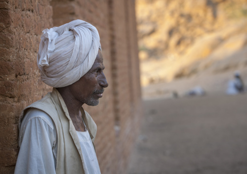 Sudan, Kassala State, Kassala, man in khatmiyah mosque