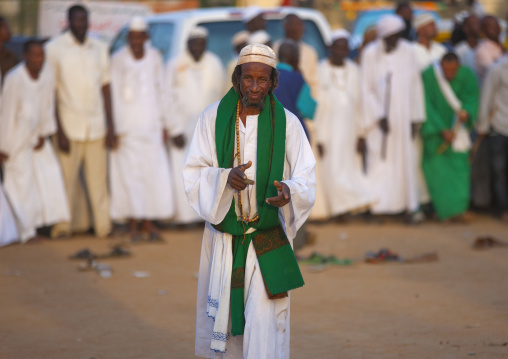 Sudan, Khartoum State, Khartoum, sufi whirling dervish at omdurman sheikh hamad el nil tomb