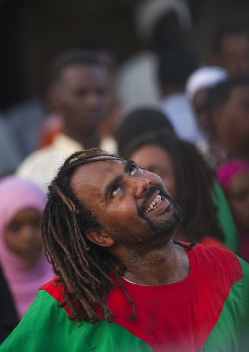 Sudan, Khartoum State, Khartoum, sufi whirling dervish at omdurman sheikh hamad el nil tomb
