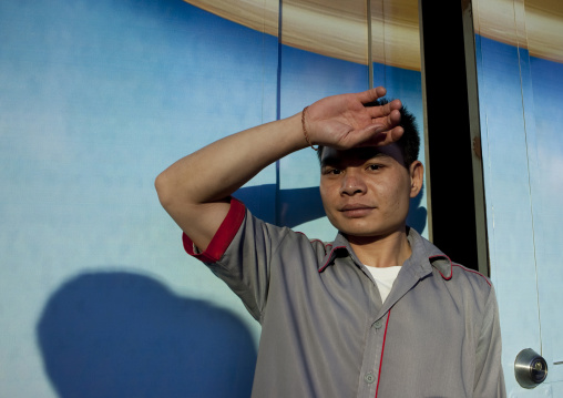 Security guard in central, Bangkok, Thailand