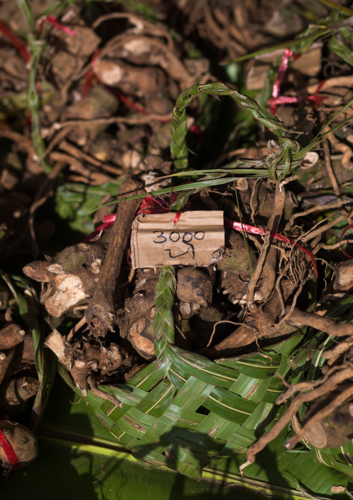 Yams for sale in a market, Sanma Province, Espiritu Santo, Vanuatu