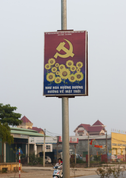 Propaganda billboard of the communist party, Hanoi, Vietnam