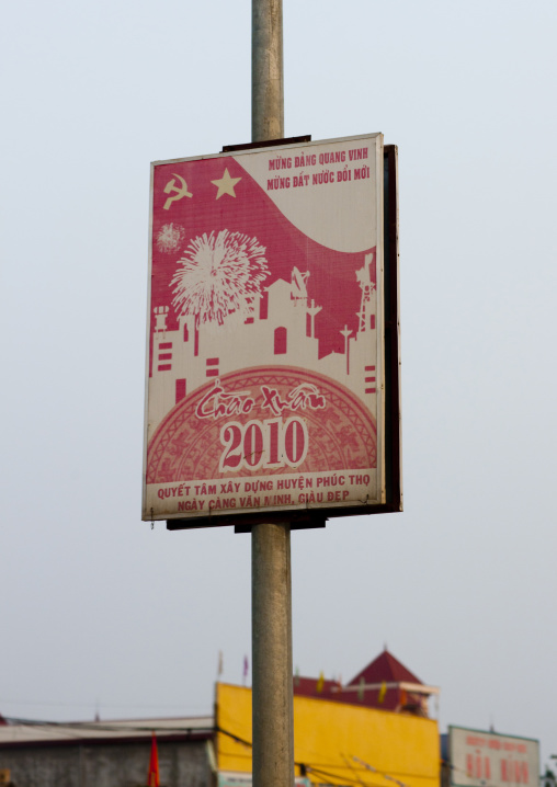 Propaganda billboard of the communist party, Hanoi, Vietnam