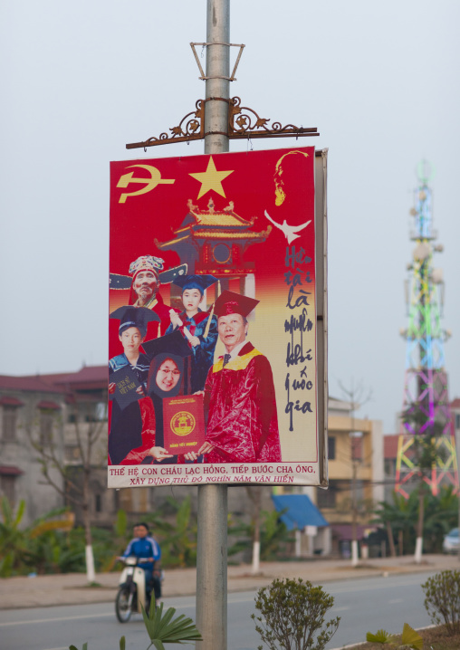 Propaganda billboard of the communist party, Hanoi, Vietnam