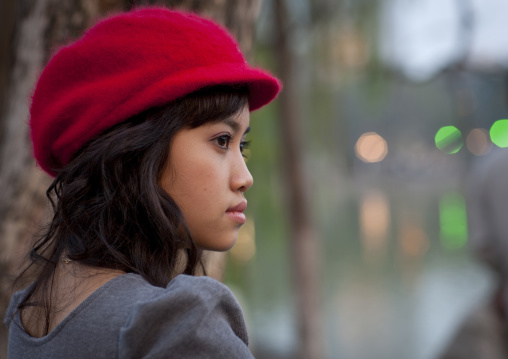 Beautiful young woman in hanoi, Vietnam