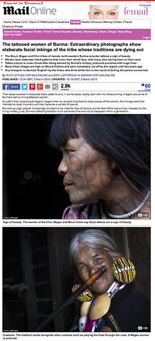 Daily Mail - Tattooed women of Burma