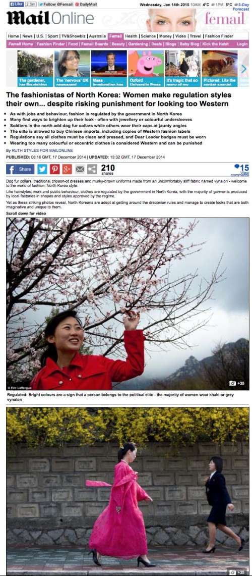 Daily Mail - Fashion in North Korea