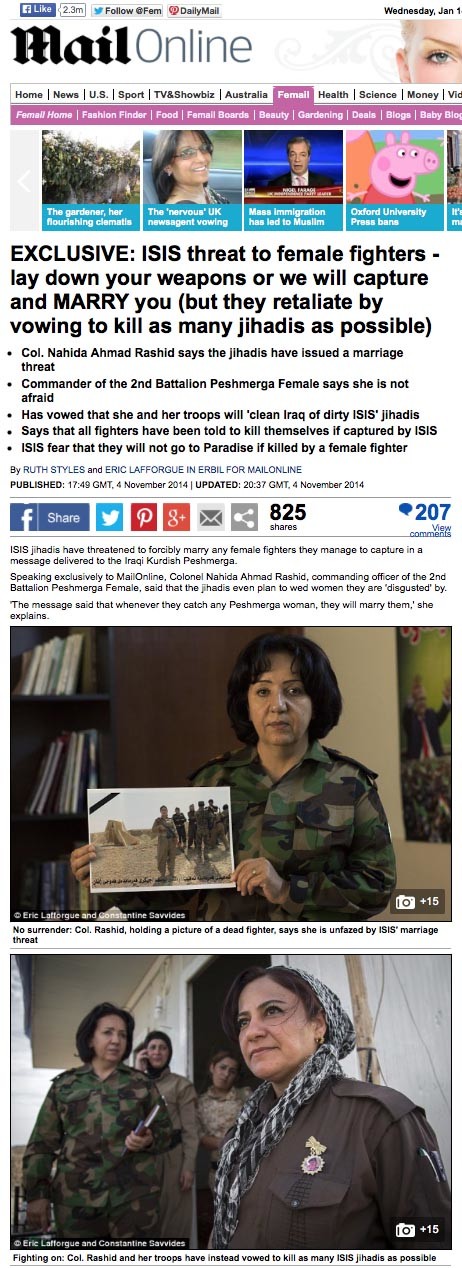 Daily Mail - Peshmerga woman 2